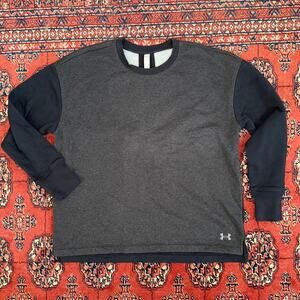 Under Armor Men's S Black/Gray Smooth Knit Crewneck Fleece Pullover Shirt